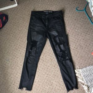 black high waisted jeans.